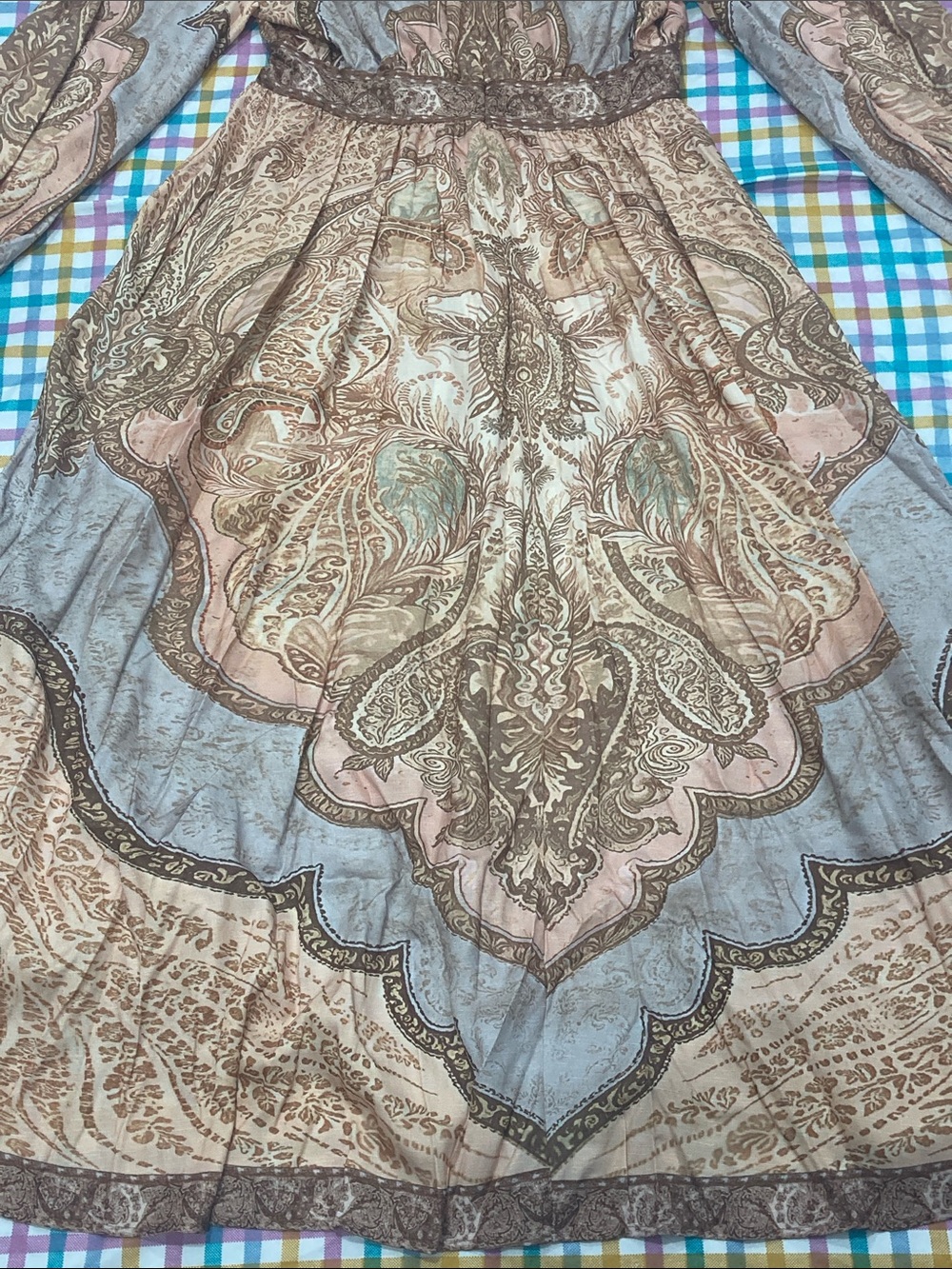 Zimmermann Paisley Tiered Maxi Dress in Brown and Cream - Picture 7 of 8